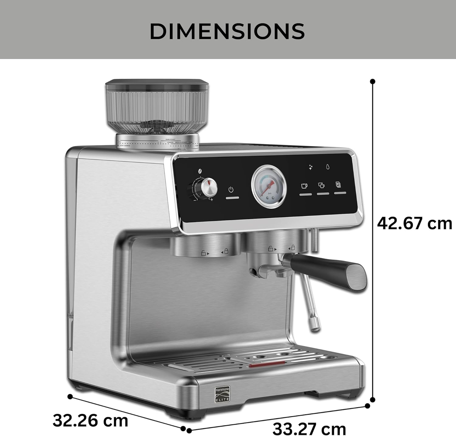 Elite CoffeeCraft Espresso Machine – Premium Steel Finish
