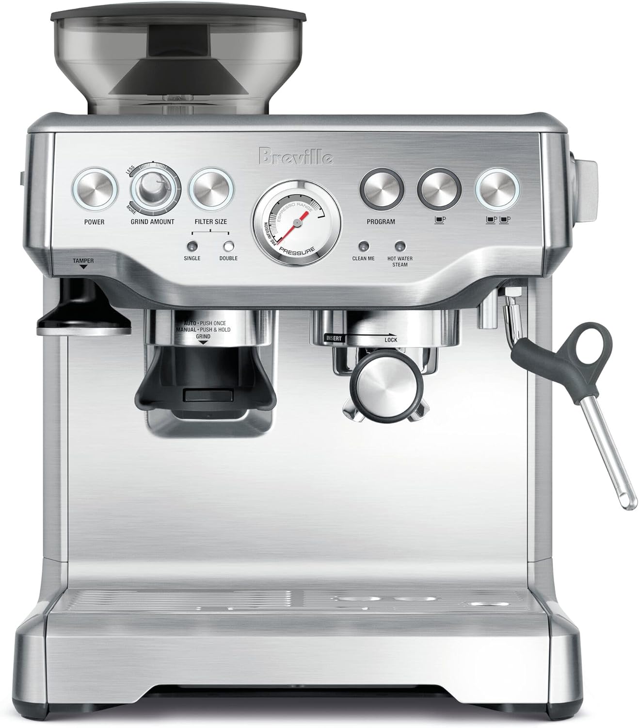 Grind & Brew Pro Espresso Maker – Stainless Edition