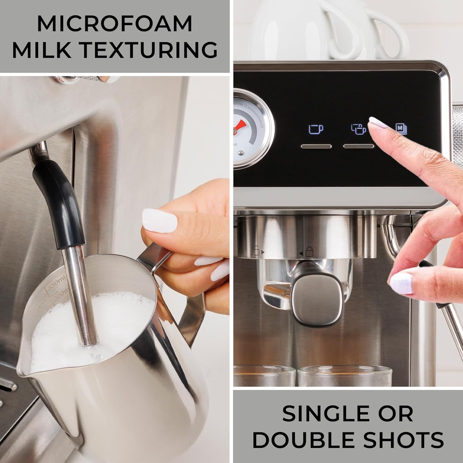 Elite CoffeeCraft Espresso Machine – Premium Steel Finish