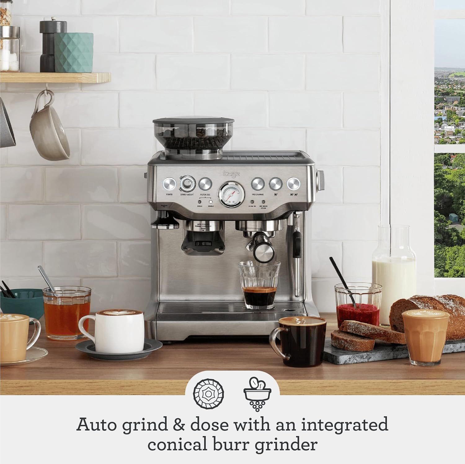 Grind & Brew Pro Espresso Maker – Stainless Edition